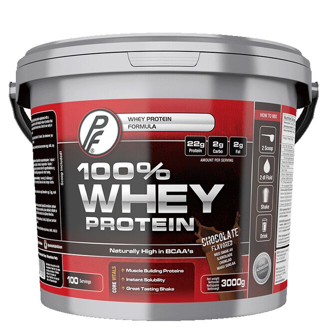 100% Whey Protein, 3000 g, Sjokolade - MyStuff.no