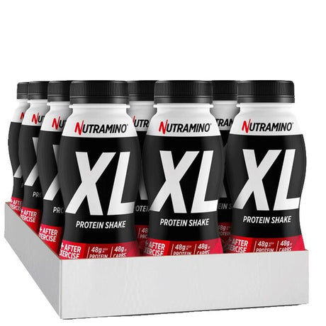 12 x Nutramino Protein XL Shake, 475 ml Jordbær - MyStuff.no
