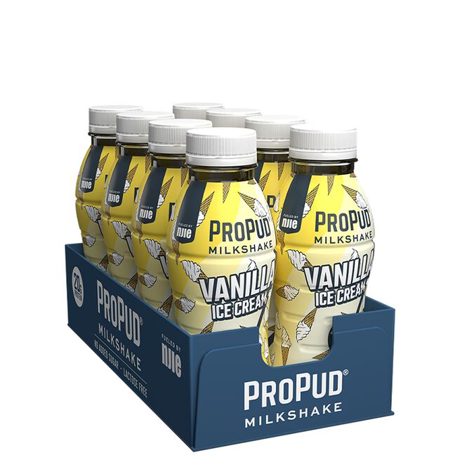 8 x ProPud Protein Milkshake, 330 ml, Vanilla Ice Cream - MyStuff.no