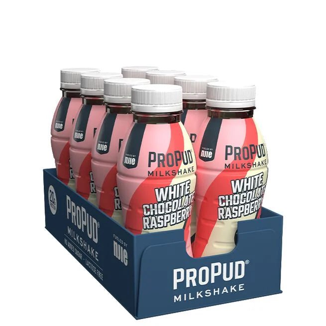 8 x ProPud Protein Milkshake, 330 ml, White Chocolate Raspberry - MyStuff.no